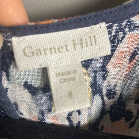 Garnet Hill Linen Dress size 8 sheath Ikat tribal batik colorful boho office - Picture 15 of 16